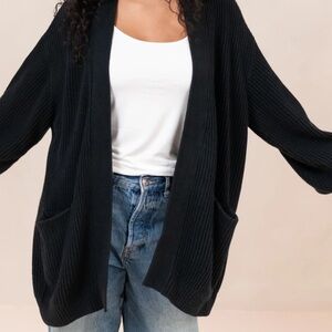 H&M Black Long Open Cardigan